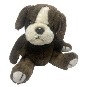 Bulldog 5.25 Sitty Plush Puppy Dog Brown Cream no tags